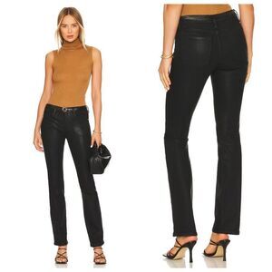 Frame Le Mini Boot Jeans Mid Rise Noir Coated Black Size 31 NWT